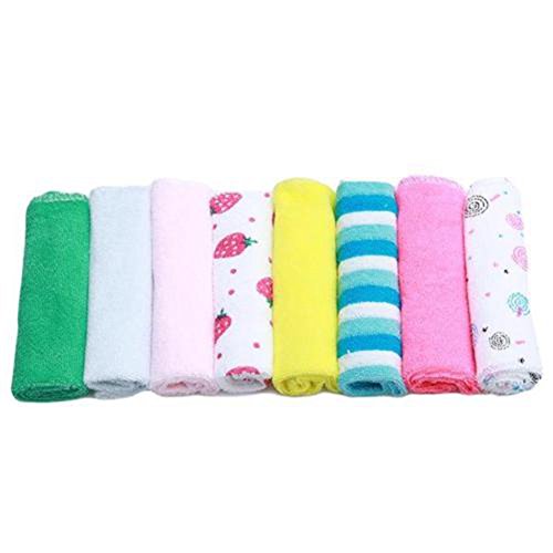 HENGSONG 8Pcs Doux Bébé Coton Serviette Serviet...