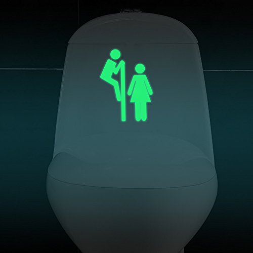 HENGSONG Lumineux Stickers Salle de bain WC aut...
