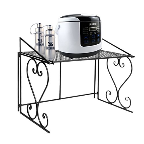 Dazone Etagère Micro-ondes en Métal Amovible Rangement Cuisine de Service Meuble (Noir)-Dazone ® 6902210002840 (6902210002840)