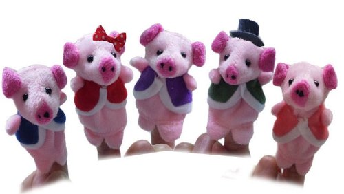 Lot de 5 ce petit cochon animaux doigt marionne...