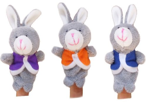 Lot de 3 petit lapin animaux doigt marionnettes...