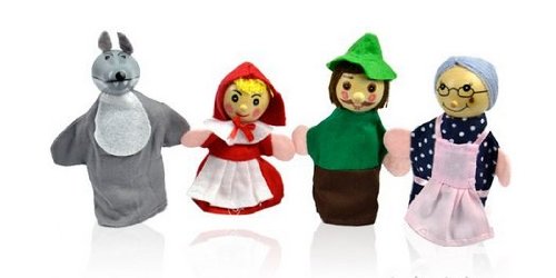 Lot de 4 petit chaperon rouge marionnettes de d...