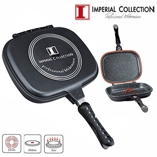 Imperial Collection Double poêle poêle à grill en granite 32 cm fonte d'aluminium IM-DF32M 6905568990326 (6905568990326)