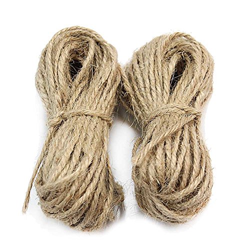 Pinzhi 2x 10m Corde en Chanvre Bobine Ficelle de Jute Ficelles Rustique Fil Chaîne Cordon Déco Mariage Photo code EAN 6912005029075 