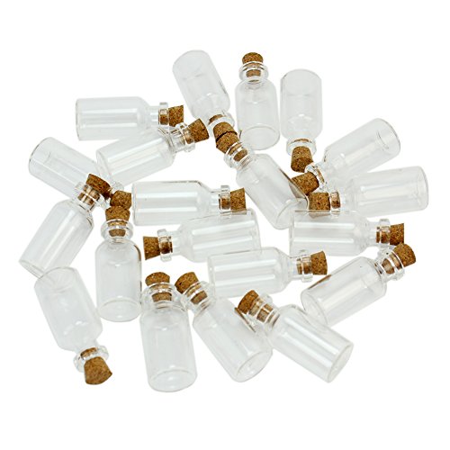20x Mini Flacons Fioles en Verre Bouchon Liège ...