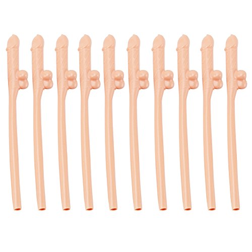 Lot de 10 Pailles Zizi Souples en Plastique pou...