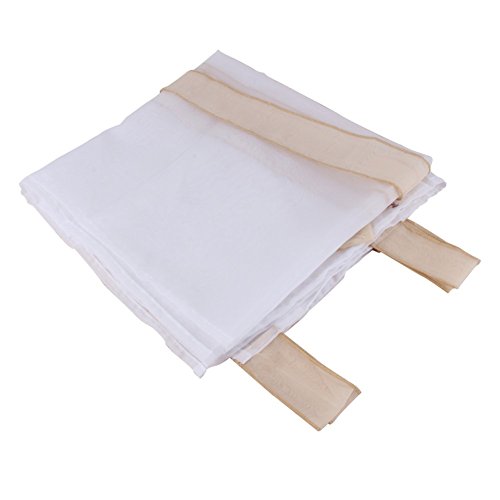 Écrans de lift blanc avec rideau beige rubans/b...