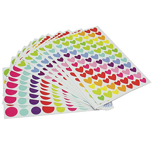 12x Feuilles Coeur Gommettes Fantaisie Scrapboo...