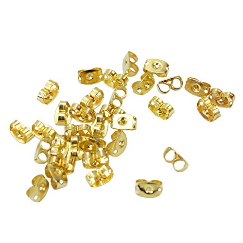 100 X D'or Fermoir Embouts Boucle d'Oreille Mét...