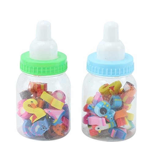2 Bouteilles 50 Pcs Gomme Mignonne Forme Cartoo...