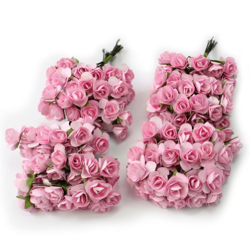 Lot 144 fleur papier bouquet rose artificielle ...
