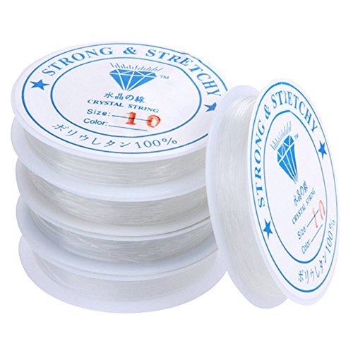 5 Rouleau Bobine Cordon Fil élastique 1mm Transparent 6912220193506 TOOGOO(R)