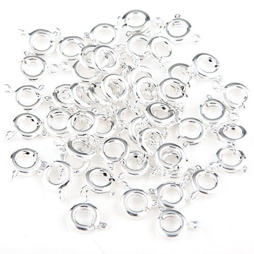 Sourcingmap 50X FERMOIR ATTACHE DE COLLIER PLAQUE ARGENT ROND 7MM code EAN 6912220201683 