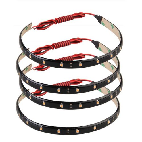 TOOGOO 4 X Bande Eclairage Flexible Lampe 15 LEDs 30cm 12V Etanche Rose code EAN 6912220695444 