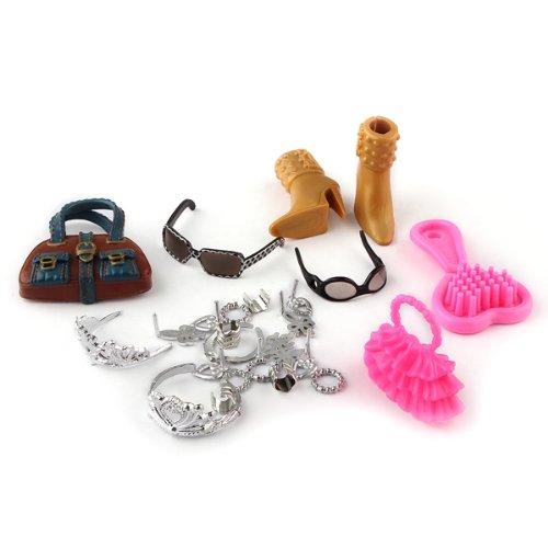 FACILLA 18pcs accessoire chaussure sac lunettes bijoux pour poupée barbie cadeau code EAN 6912221526488 
