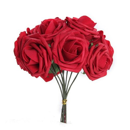 Bouquet 10pcs fleur artificiel roses en mousse ...