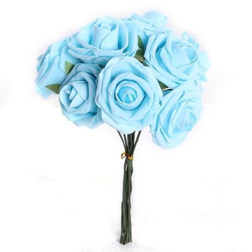 Bouquet 10pcs Fleur Artificiel Rose en Mousse B...