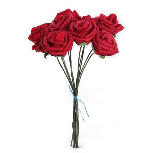 Bouquet 10pcs Fleur Artificiel Rose en Mousse R...