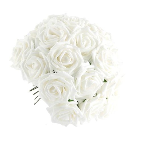 Bouquet 50pcs fleur rose artificielle en tissu ...