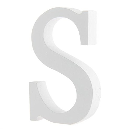 Lettre s alphabet blanc bois déco mariage anniv...