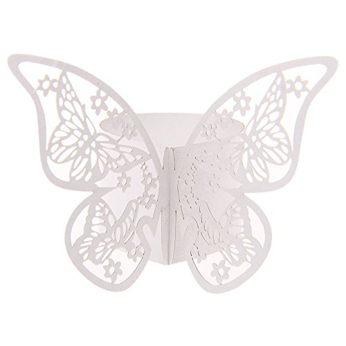 50pcs Rond de Serviette Anneau en Papier Blanc ...