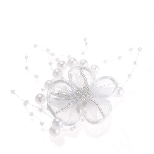 Barrette pince epingle a cheveux en soie perle ...