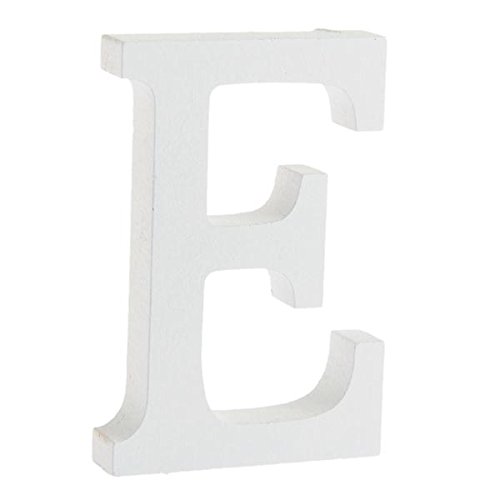 Lettre e alphabet blanc bois déco mariage anniv...