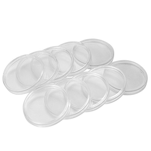 10 Boite Capsules en Plastique Clair Coin Colle...