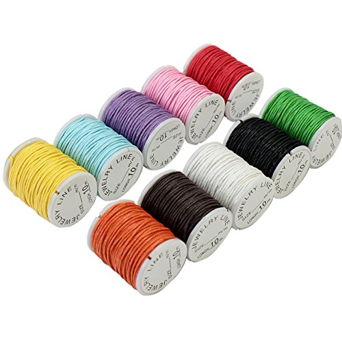 10 Rouleau Fil Cordon Corde Ciré 1.5mm Pour Col...
