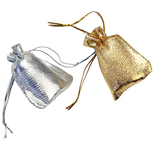 80 Pcs 6.5*5cm Sachets Pochettes Tissu Argenté ...
