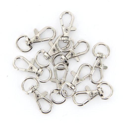 10pcs Mousquetons Pivotants de Couleur d'Argent...