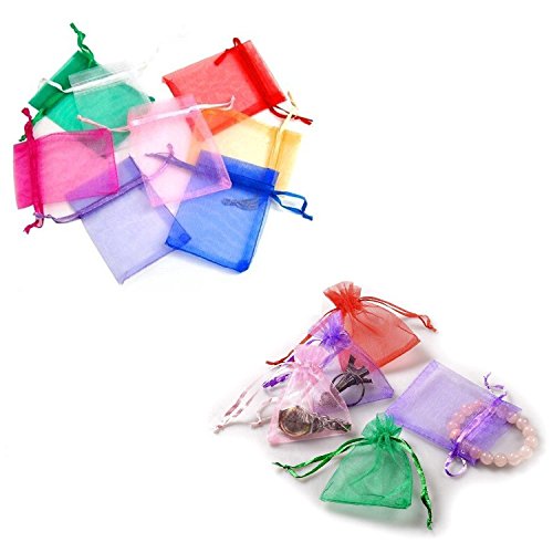 100pcs organza favour pochettes sacs bijoux