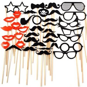Photo booth 38pcs Sticker Moustache Mariage Acc...