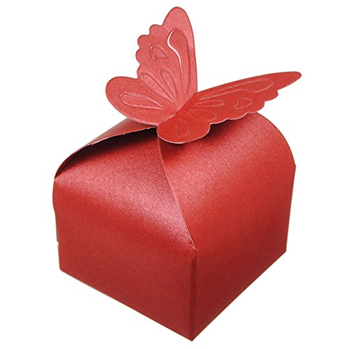 50pcs Papillon Décoration Boîte à Dragées Maria...