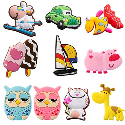 10 pcs réfrigérateur magnet set silicone cartoo...