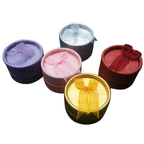 Lot de 5 boîtes cadeaux rondes pour bijoux Carton
