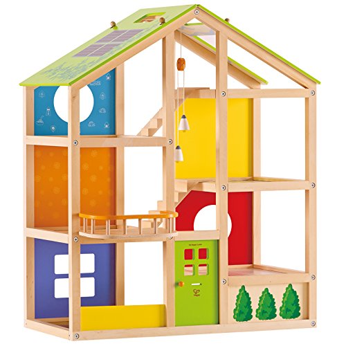 Hape - E3400 - Jeu d'Imitation en Bois - Maison de Poupées - Maison toute Saison (non meublée) 6923436028285 Hape Construction