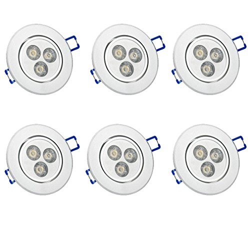 Spot LED Auralum® Lot de 6 Plafonnier LED 3W Fi...