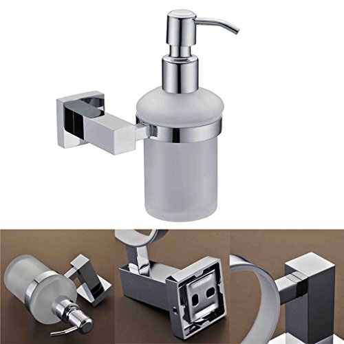 Distributeur de savon en laiton chromé fixe mur...