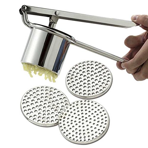 Presse-purée en acier inoxydable comprenant 3 d...
