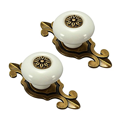 FBSHOP(TM) fbshop (TM) Vintage Lot de 2 boutons de porte en céramique poignée de tiroir Placard Armoire Hardware 6926472782944 (6926472782944)