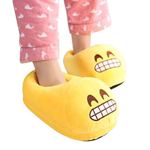BP@ Pantoufles en peluche intérieure pantoufles hiver pour les hommes et les femmes pantoufle peluche smiley emoji slipper noël. (31-41cn, kuss) code EAN 6927662625126 