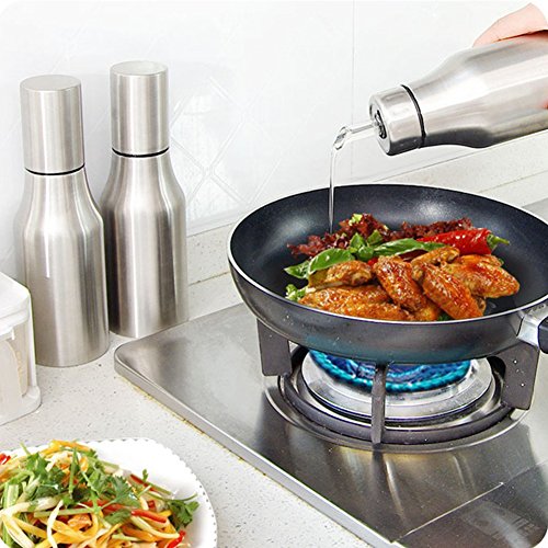 iMing Acier inoxydable Sauce au vinaigre d'olive Condiment Dispenser Bouteille de pétrole, étanche aux fuites avec bec verseur, 17 oz / 500ml 6927662665641 (6927662665641)