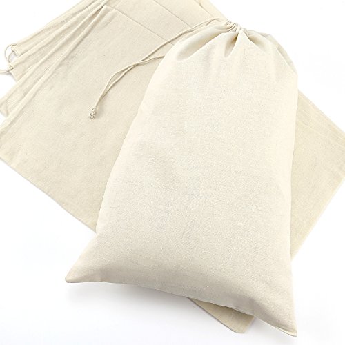 5x Pochette 100% Coton 30x45cm Sac à Cordon Cou...