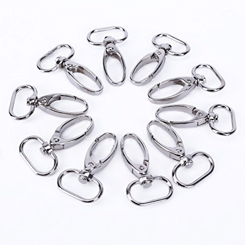 10 x Mousqueton Métal Argenté Anneau pour sangl...