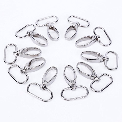 10 x Mousqueton Métal Argenté Anneau pour sangl...