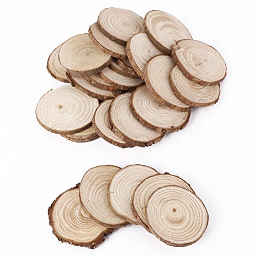 25x feuille en bois branche coupée ronde 5~6cm ...