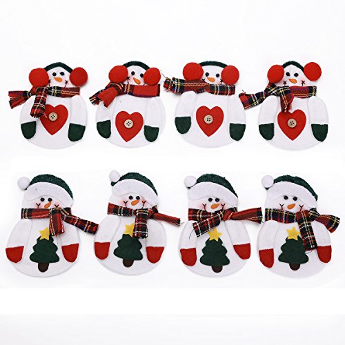 8 x Étui Couvert bonhomme coeur sapin Porte-cou...