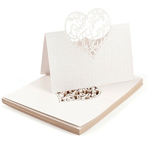 25x carte de siège porte-nom marque-place coeur...