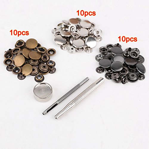 30pcs bouton pression métal 17mm+ outil à fixer pour cuir maroquinerie 6927784487060 surepromise